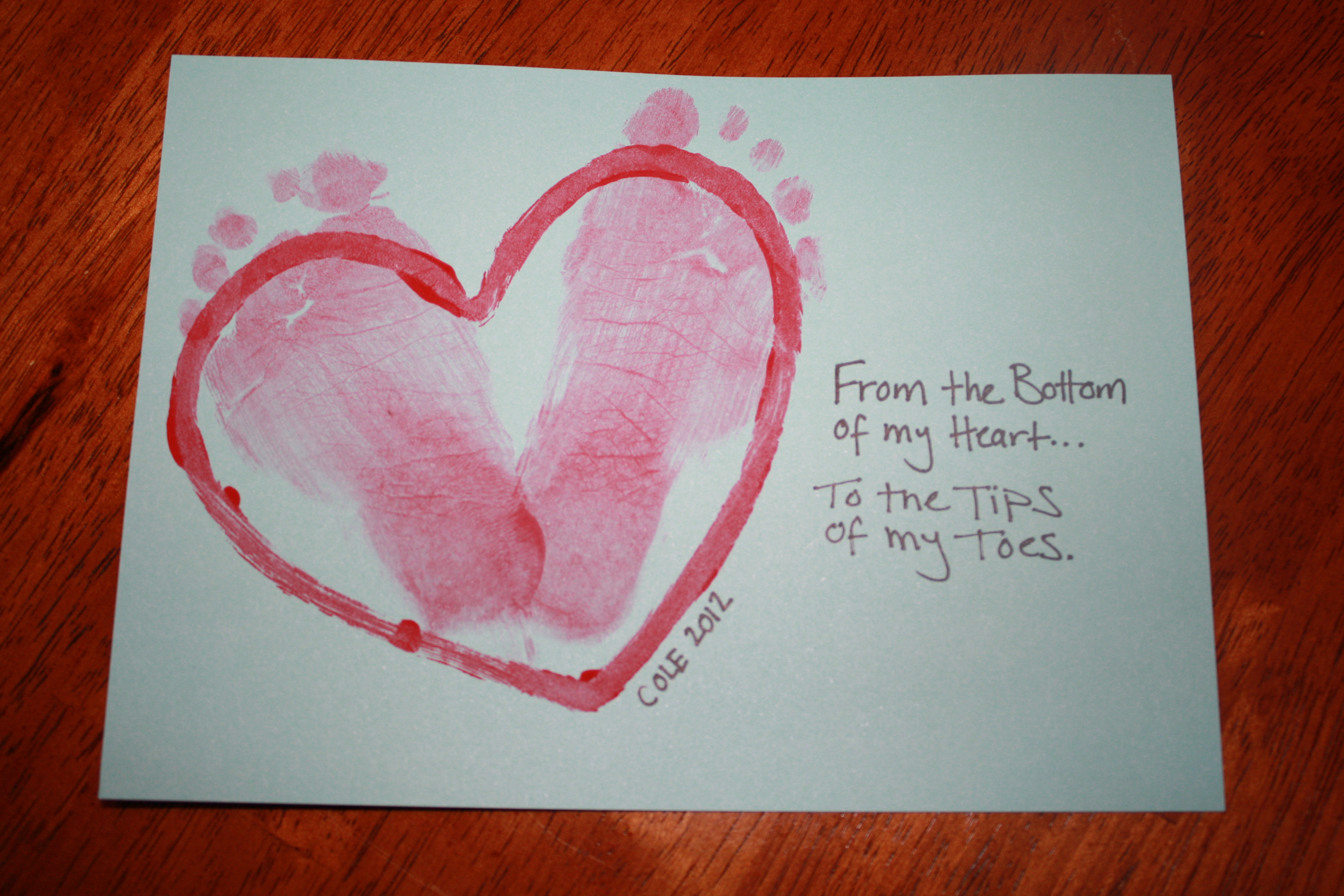 valentine baby footprints